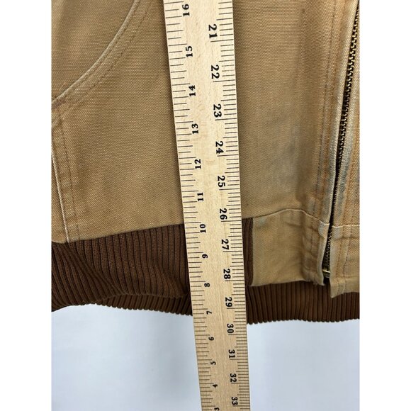 VTG Carhartt Jacket Men 3XL Hooded Full Zip Workwear J140 BRN Quilted Lined USA - Picture 5 of 16